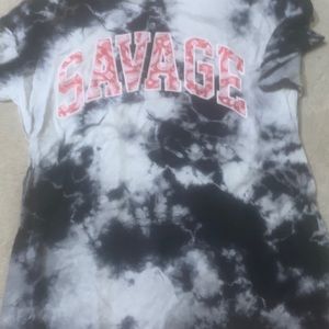 Grey, black, and white t-shirt